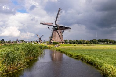 Het Alblasserwaard polder manzara