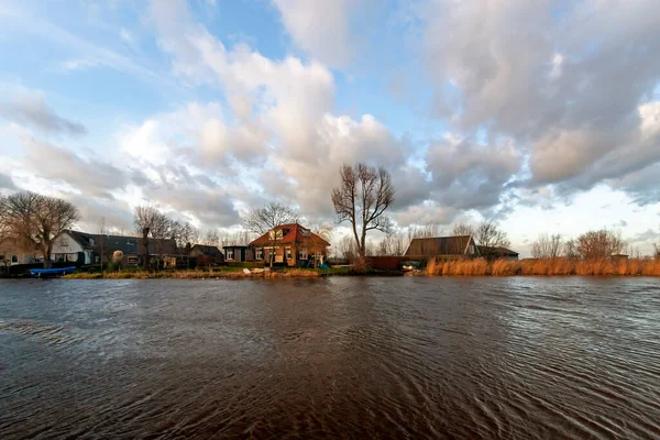 Het Alblasserwaard Pólder Landschap — Foto de Stock