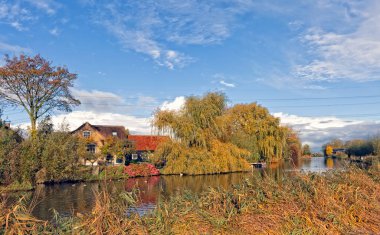 Het Alblasserwaard polder manzara