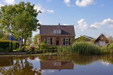 Het Alblasserwaard polder manzara