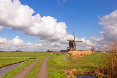 Het Alblasserwaard polder manzara