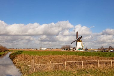 Het Alblasserwaard polder manzara