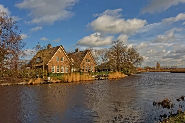 Het Alblasserwaard Polder Tájkép — Stock Fotó