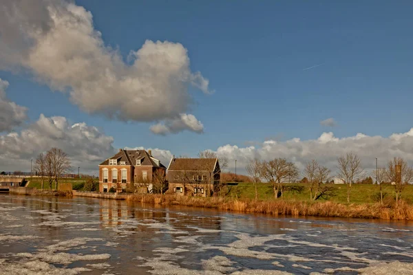 Het Alblasserwaard Polder Tájkép — Stock Fotó