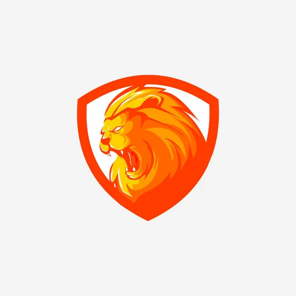 Lion Logo Design Mascot Vector Symbol — Stock Vector