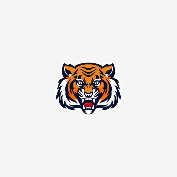 Λογότυπο Τίγρης Εικονογράφηση Διανύσματος Φόντο Φωτός — Διανυσματικό Αρχείο