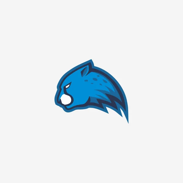 Blue Cheetah Logo Design Vector — Stock Vector