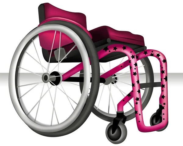 Иллюстрация Современного Розового Инвалидного Кресла — стоковое фото