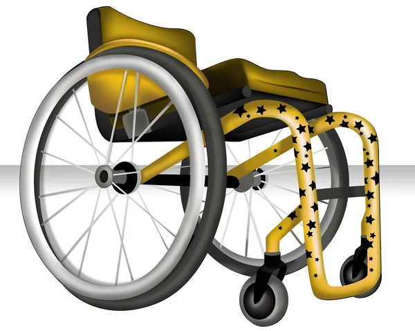 Illustration Modern Yellow Wheelchair — Stock Photo, Image