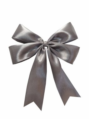 Renkli gerçekçi saten sıcak gri fiyonk ve hediye paketleme elementleri için kurdele. Sevgililer günü, Noel, doğum günleri için pembe saten el yapımı yay vektörü.