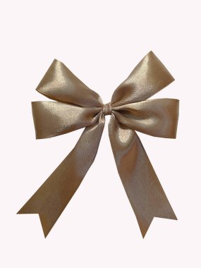 Renkli gerçekçi saten sienna kahverengi yay ve hediye paketleme elementleri için kurdele. Sevgililer günü, Noel, doğum günleri için pembe saten el yapımı yay vektörü.