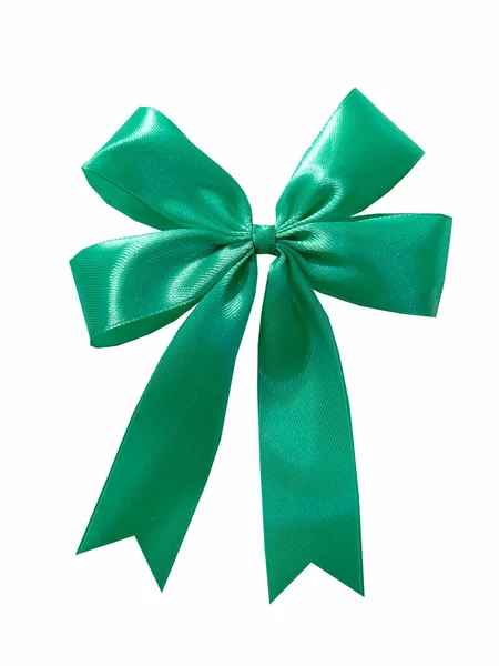 Colorido Arco Verde Esmeralda Realista Fita Isolada Fundo Branco Para — Fotografia de Stock