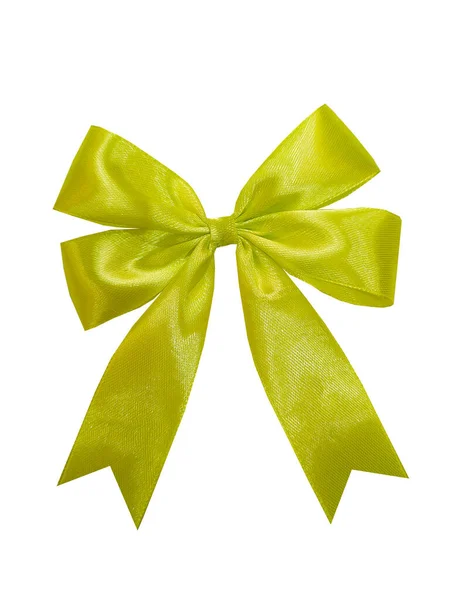 Красочный Реалистичный Атласный Флуоресцентный Зеленый Лук Лента Элементов Упаковки Подарков — стоковое фото