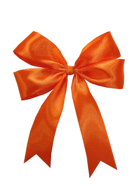 色彩艳丽 逼真的缎子 橙子和缎带 用于礼品包装 粉红缎子为情人节 圣诞节和生日手工制作的Bow矢量 — 图库照片
