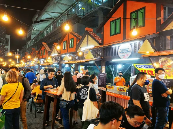 Kuzey Jakarta Endonezya 2022 Kuzey Jakarta Yemek Festivalindeki Insanlar Aileler — Stok fotoğraf