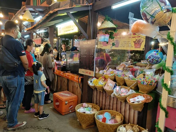 Mercado Festival Alimentação Jacarta Indonésia Setembro 2022 Variedade Doces Para — Fotografia de Stock
