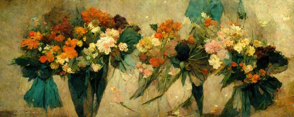 Papel Parede Design Flores Vintage Inspirado Edgar Degas Projeto Padrão — Fotografia de Stock