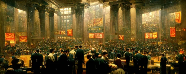 Borsa Çöktüğünde Ekim 1929 Tarihli Dijital Konsept Sanatı Kara Salı — Stok fotoğraf