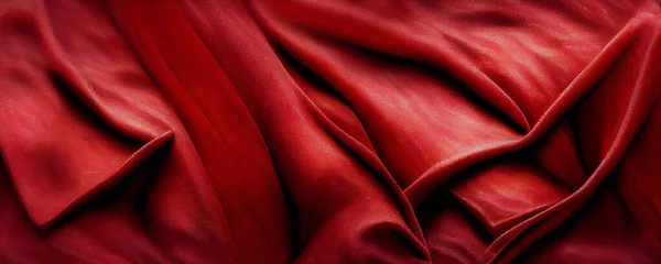 Close Van Elegante Rode Doek Zijden Gordijn Zachte Sating Textuur — Stockfoto