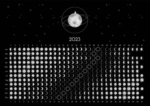 Moon Calendar 2023 Southern Hemisphere black