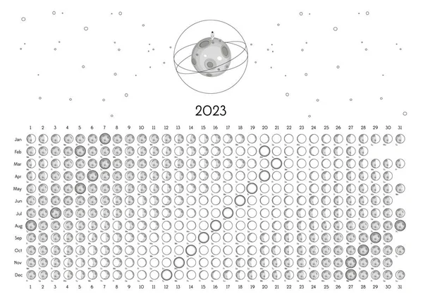 Moon Calendar 2023 Southern Hemisphere white