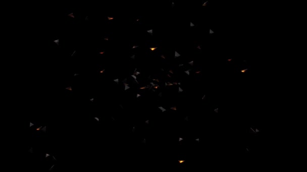 Частицы Плавающими Треугольными Формами Слябами Вселенная Пыль Звездами Черном Фоне — стоковое видео