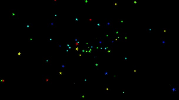 美丽的抽象 几何和光泽 灿烂的光芒极光 闪耀的恒星粒子在流动 — 图库视频影像
