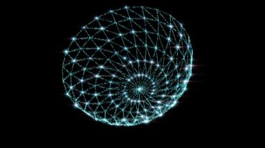 Mavi ışıltılı parçacıkların bulunduğu güzel bileşim bilim kurgu, mikro dünya veya nano teknoloji gibi dalgalı yapılar oluşturur..