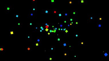 Işık hareketi soyut arkaplanlı parçacıklar. Renkli soyut patlama animasyonu 3D okyanus parçacıkları 4k.