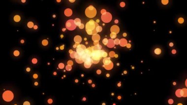 Işık hareketi soyut arkaplanlı parçacıklar. Renkli soyut patlama animasyonu 3D okyanus parçacıkları 4k.