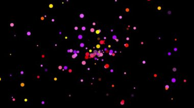 Işık hareketi soyut arkaplanlı parçacıklar. Renkli soyut patlama animasyonu 3D okyanus parçacıkları 4k.