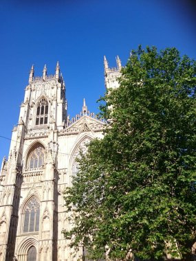 York Minster Ağaç Şehri, İngiltere 'nin mavi gökyüzü