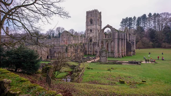 Συντριβάνια Abbey Ερείπια Unesco World Heritage Site Ripon North Yorkshire — Φωτογραφία Αρχείου
