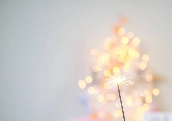 Beautiful Sparkles Sparklers Background New Year Bokeh Christmas Mood Glitter — Stock Photo, Image