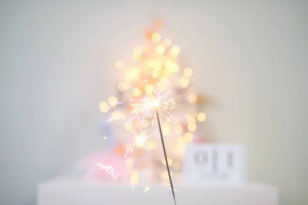 Prachtige Schitteringen Van Sterretjes Achtergrond Van Nieuwjaarsbokeh Kerststemming Glitter Feestelijke — Stockfoto