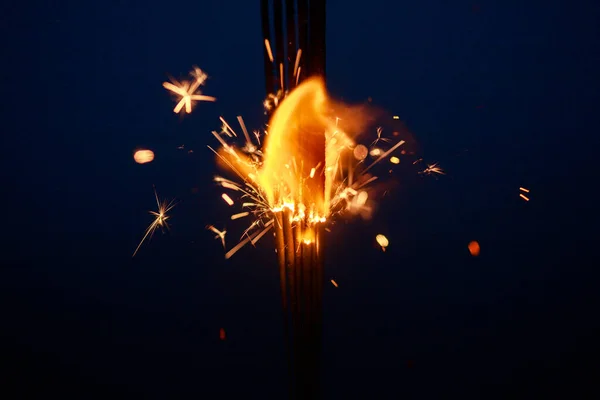 Sparklers Close Special Blur Focus Sparks — Stock Photo, Image