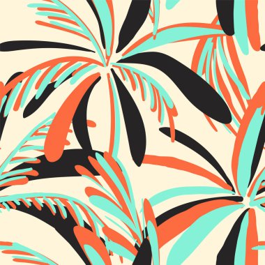  Kusursuz doğal, palmiye ve yapraklarla egzotik desen