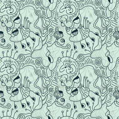  Kusursuz el çizimi, sürrealist desenli soyut sanat eseri.