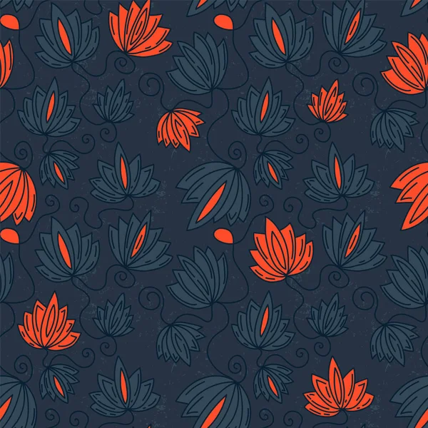 Patrón Lindo Floral Dibujado Mano Sin Costuras Para Textie Textura — Vector de stock