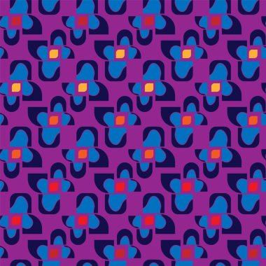  Soyut vektör çiçekleriyle kusursuz desen