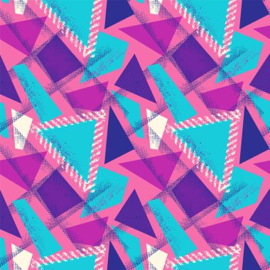  Kaotik grunge noktaları ve eğri geometri elementleriyle kentsel pürüzsüz desen