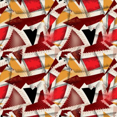  Kaotik grunge noktaları ve eğri geometri elementleriyle kentsel pürüzsüz desen