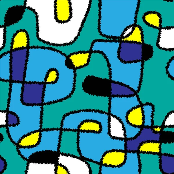 Безшовні Твори Мистецтва Різнокольоровими Формами Хвиль — стоковий вектор