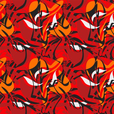  Kaotik dalga süslemeleri ile kusursuz soyut desen