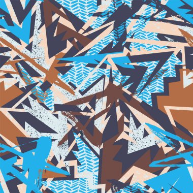  Eğri renkli geometri şekilleriyle kusursuz soyut kentsel desen