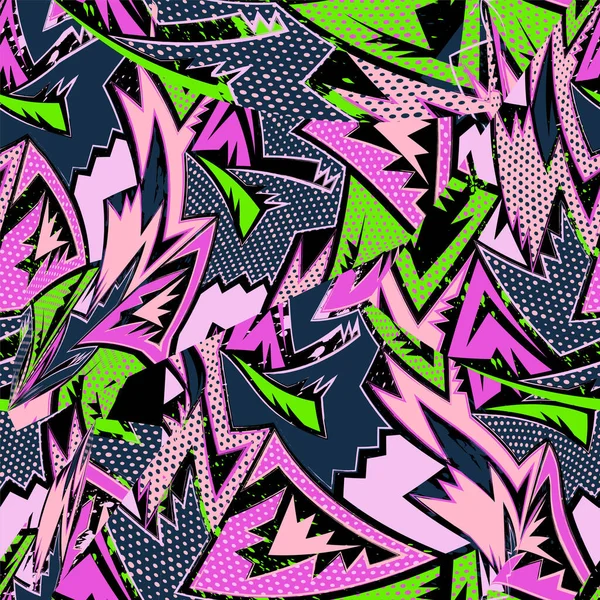 Patrón Urbano Abstracto Sin Costuras Con Formas Geometría Colorul Curvado — Vector de stock