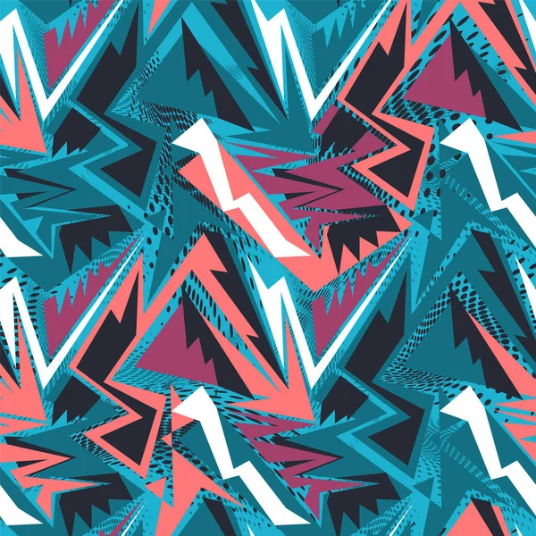 Abstract Seamless Pattern Curved Triangle Elements — Stockvektor