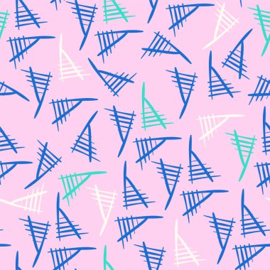 Kaotik el çizimi elementleri olan kusursuz soyut vektör deseni