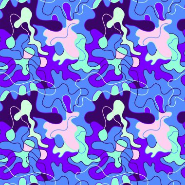 Dalga rengarenk çizgiler ve şekillerle soyut benzersiz desen