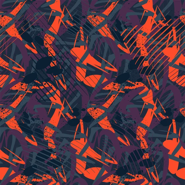 Patrón Urbano Abstracto Sin Costuras Con Adornos Únicos — Vector de stock